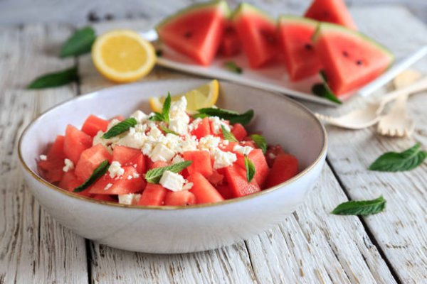 watermelon salad with feta cheese watermelon salad with feta cheese
